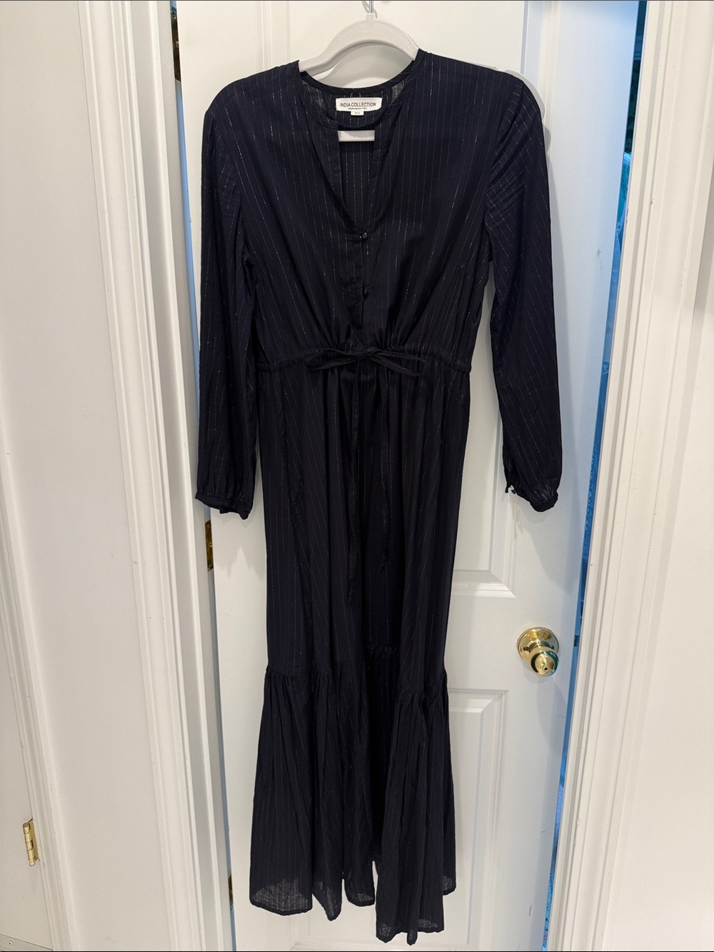 Emerson Fry Navy Long Sleeve Maxi Dress